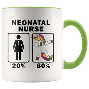 RobustCreative-Neonatal Nurse Dabbing Unicorn 80 20 Principle Superhero Girl Womens - 11oz Accent Mug Medical Personnel Gift Idea