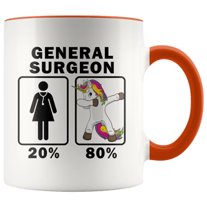 RobustCreative-General Surgeon Dabbing Unicorn 80 20 Principle Superhero Girl Womens - 11oz Accent Mug Medical Personnel Gift Idea