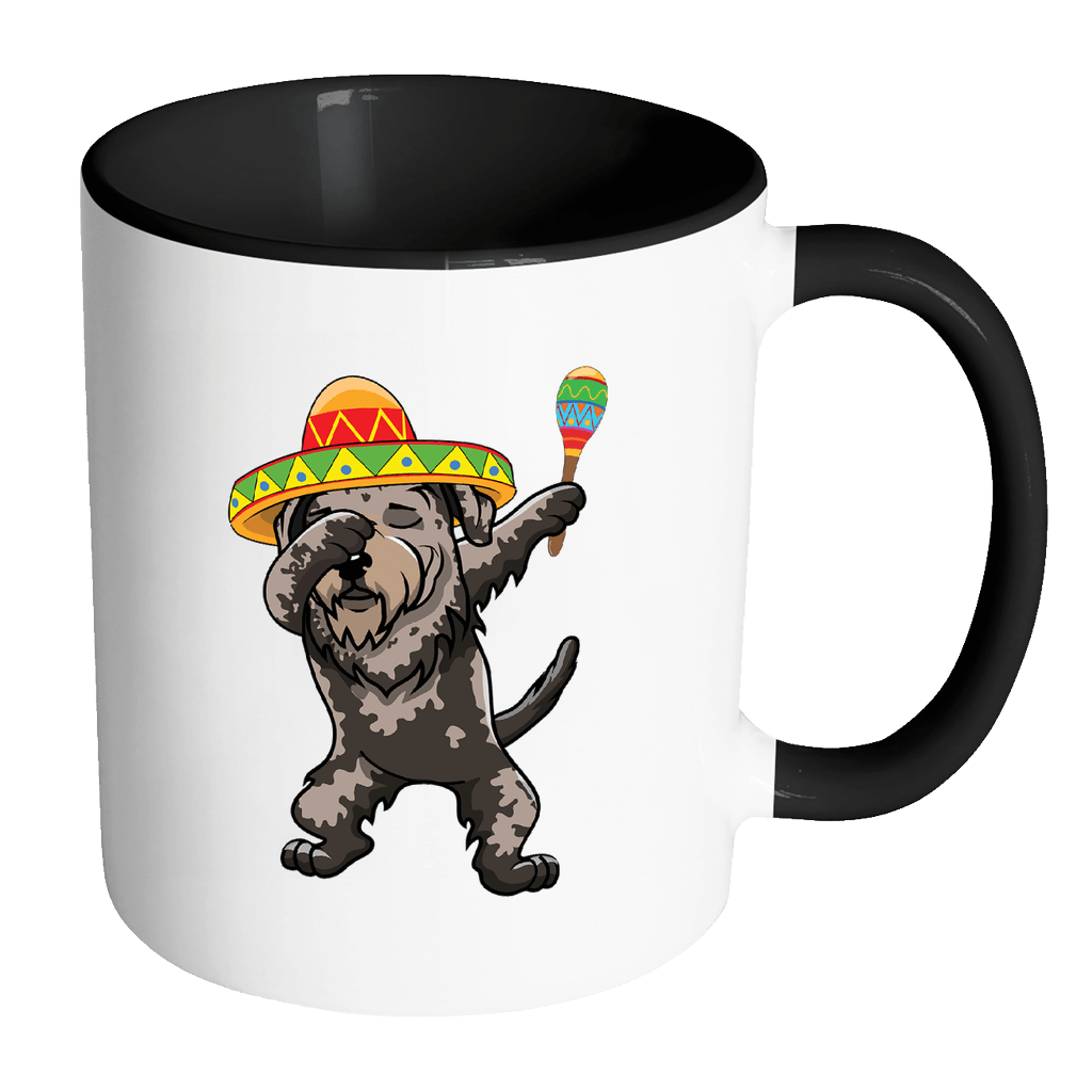 RobustCreative-Dabbing Irish Wolfhound Dog in Sombrero - Cinco De Mayo Mexican Fiesta - Dab Dance Mexico Party - 11oz Black & White Funny Coffee Mug Women Men Friends Gift ~ Both Sides Printed