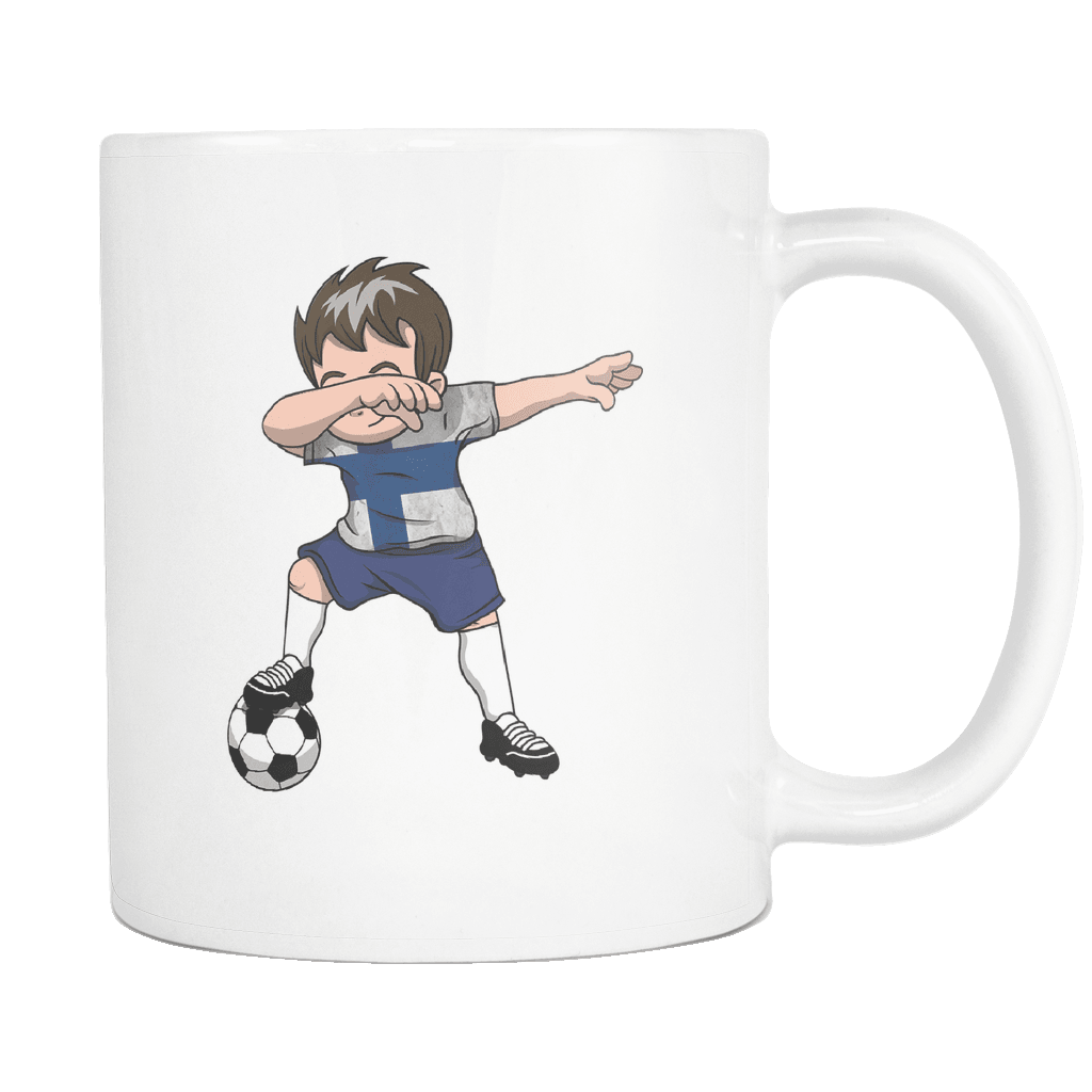 RobustCreative-Dabbing Soccer Boys Finland Finn Helsinki Gift National Soccer Tournament Game 11oz White Coffee Mug ~ Both Sides Printed