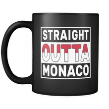 Load image into Gallery viewer, RobustCreative-Straight Outta Monaco - Monacan Flag 11oz Funny Black Coffee Mug - Independence Day Family Heritage - Women Men Friends Gift - Both Sides Printed (Distressed)

