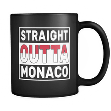 Load image into Gallery viewer, RobustCreative-Straight Outta Monaco - Monacan Flag 11oz Funny Black Coffee Mug - Independence Day Family Heritage - Women Men Friends Gift - Both Sides Printed (Distressed)

