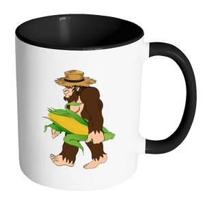 RobustCreative-Southern Bigfoot Sasquatch Corn - Believe 11oz Funny Black & White Coffee Mug - Big Foot Believer UFO Alien No Yeti - Women Men Friends Gift - Both Sides Printed (Distressed)