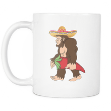 Load image into Gallery viewer, RobustCreative-Bigfoot Sasquatch Chili Pepper - Cinco De Mayo Mexican Fiesta - No Siesta Mexico Party - 11oz White Funny Coffee Mug Women Men Friends Gift ~ Both Sides Printed
