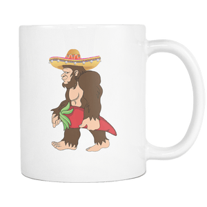 RobustCreative-Bigfoot Sasquatch Chili Pepper - Cinco De Mayo Mexican Fiesta - No Siesta Mexico Party - 11oz White Funny Coffee Mug Women Men Friends Gift ~ Both Sides Printed