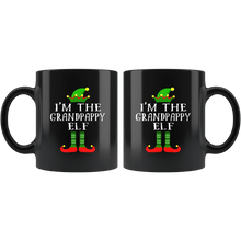 Load image into Gallery viewer, RobustCreative-Im The Grandpappy Elf Matching Family Christmas - 11oz Black Mug Christmas group green pjs costume Gift Idea
