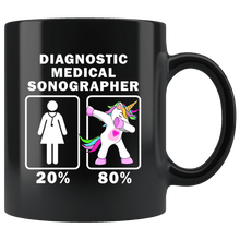 Load image into Gallery viewer, RobustCreative-Diagnostic Medical Sonographer Dabbing Unicorn 20 80 Principle Superhero Girl Womens - 11oz Black Mug Medical Personnel Gift Idea
