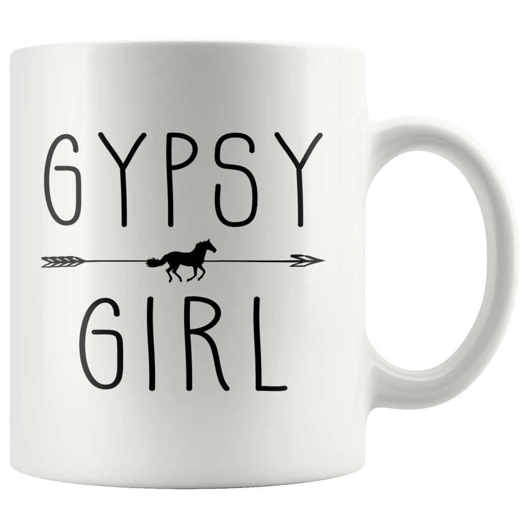 RobustCreative-Gypsy Horse Girl Gifts Horses Lover Riding Racing - 11oz White Mug Racing Lover Gift Idea