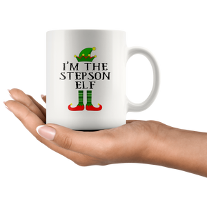 RobustCreative-Im The Stepson Elf Matching Family Christmas - 11oz White Mug Christmas group green pjs costume Gift Idea