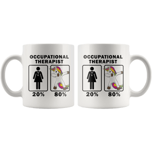 RobustCreative-Occupational Therapist Dabbing Unicorn 80 20 Principle Superhero Girl Womens - 11oz White Mug Medical Personnel Gift Idea