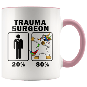 RobustCreative-Trauma Surgeon Dabbing Unicorn 80 20 Principle Graduation Gift Mens - 11oz Accent Mug Medical Personnel Gift Idea