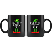 Load image into Gallery viewer, RobustCreative-Im The Pappy Elf Matching Family Christmas - 11oz Black Mug Christmas group green pjs costume Gift Idea
