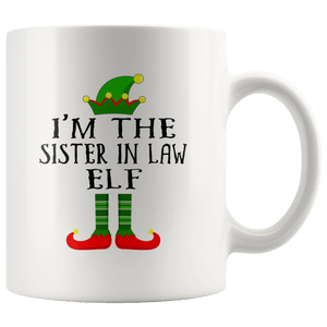 RobustCreative-Im The Sister In Law Elf Matching Family Christmas - 11oz White Mug Christmas group green pjs costume Gift Idea