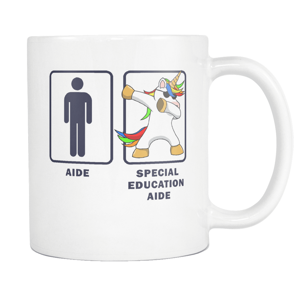 RobustCreative-Special Education Aide Dabbing Unicorn - Teacher Appreciation 11oz Funny White Coffee Mug - Graduation First Last Day Teaching Students - Friends Gift - Both Sides Printed