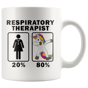 RobustCreative-Respiratory Therapist Dabbing Unicorn 80 20 Principle Superhero Girl Womens - 11oz White Mug Medical Personnel Gift Idea