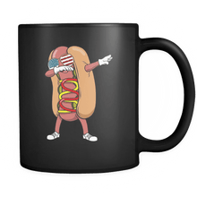 Load image into Gallery viewer, RobustCreative-Dabbing Hotdog BBQ - Merica 11oz Funny Black Coffee Mug - American Flag 4th of July Independence Day - Women Men Friends Gift - Both Sides Printed (Distressed)
