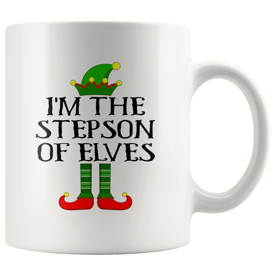 RobustCreative-Im The Stepson of Elves Family Matching Elf Outfits PJ - 11oz White Mug Christmas group green pjs costume Gift Idea