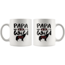 Load image into Gallery viewer, RobustCreative-Strong Papa of the Wild One Wolf 1st Birthday Wolves - 11oz White Mug plaid pajamas Gift Idea

