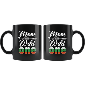 RobustCreative-Bulgarian Mom of the Wild One Birthday Bulgaria Flag Black 11oz Mug Gift Idea