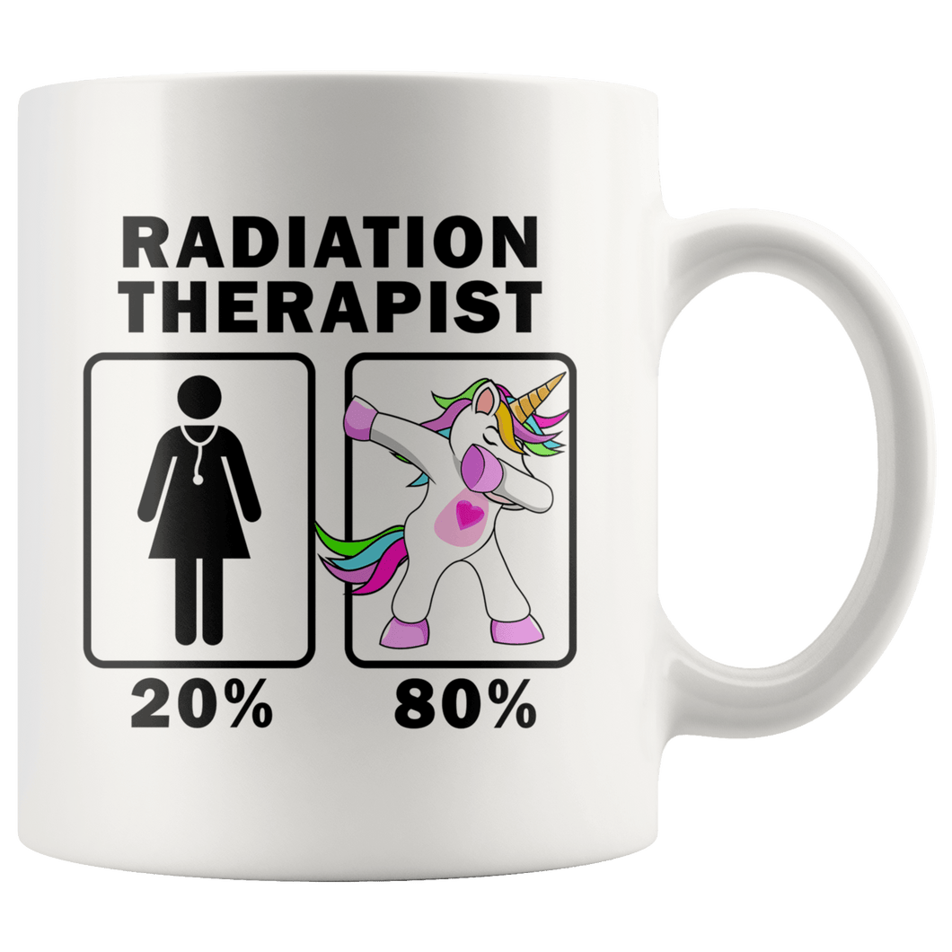 RobustCreative-Radiation Therapist Dabbing Unicorn 20 80 Principle Superhero Girl Womens - 11oz White Mug Medical Personnel Gift Idea