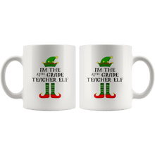 Load image into Gallery viewer, RobustCreative-Im The 4th Grade Teacher Elf Christmas Teaching&#39;s - 11oz White Mug I Just Really Like to Teach Cute Tiny Humans Gift Idea
