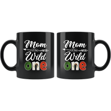 Load image into Gallery viewer, RobustCreative-Mexican Mom of the Wild One Birthday Mexico Flag Black 11oz Mug Gift Idea
