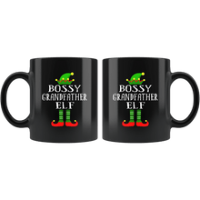 Load image into Gallery viewer, RobustCreative-Im The Bossy Grandfather Elf Family Matching Outfits PJ - 11oz Black Mug Christmas group green pjs costume Gift Idea
