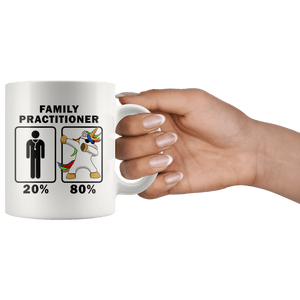 RobustCreative-Family Practitioner Dabbing Unicorn 80 20 Principle Graduation Gift Mens - 11oz White Mug Medical Personnel Gift Idea