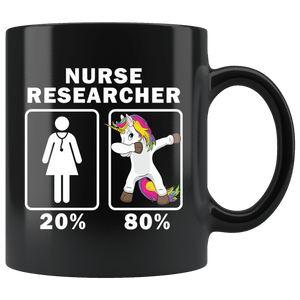 RobustCreative-Nurse Researcher Dabbing Unicorn 80 20 Principle Superhero Girl Womens - 11oz Black Mug Medical Personnel Gift Idea