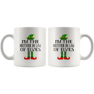 RobustCreative-Im The Brother In Law of Elves Family Matching Elf Outfits PJ - 11oz White Mug Christmas group green pjs costume Gift Idea