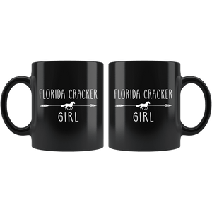 RobustCreative-Florida Cracker Horse Girl Gifts Horses Lover Riding Racing - 11oz Black Mug Racing Lover Gift Idea