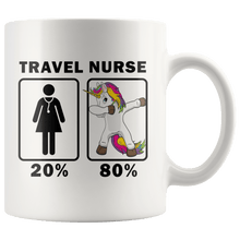 Load image into Gallery viewer, RobustCreative-Travel Nurse Dabbing Unicorn 80 20 Principle Superhero Girl Womens - 11oz White Mug Medical Personnel Gift Idea
