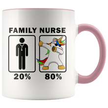 Load image into Gallery viewer, RobustCreative-Family Nurse Dabbing Unicorn 80 20 Principle Graduation Gift Mens - 11oz Accent Mug Medical Personnel Gift Idea
