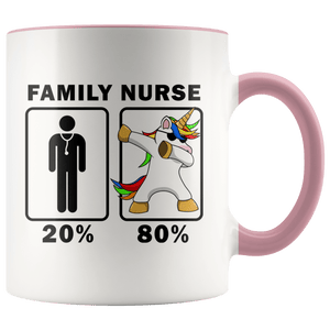 RobustCreative-Family Nurse Dabbing Unicorn 80 20 Principle Graduation Gift Mens - 11oz Accent Mug Medical Personnel Gift Idea
