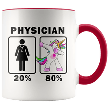 Load image into Gallery viewer, RobustCreative-Physician Dabbing Unicorn 20 80 Principle Superhero Girl Womens - 11oz Accent Mug Medical Personnel Gift Idea
