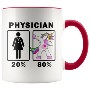 RobustCreative-Physician Dabbing Unicorn 20 80 Principle Superhero Girl Womens - 11oz Accent Mug Medical Personnel Gift Idea