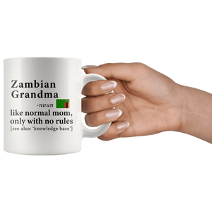 RobustCreative-Zambian Grandma Definition Zambia Flag Grandmother - 11oz White Mug family reunion gifts Gift Idea