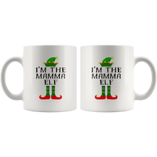 Load image into Gallery viewer, RobustCreative-Im The Mamma Elf Matching Family Christmas - 11oz White Mug Christmas group green pjs costume Gift Idea
