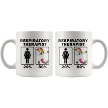 Load image into Gallery viewer, RobustCreative-Respiratory Therapist Dabbing Unicorn 80 20 Principle Superhero Girl Womens - 11oz White Mug Medical Personnel Gift Idea
