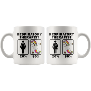 RobustCreative-Respiratory Therapist Dabbing Unicorn 80 20 Principle Superhero Girl Womens - 11oz White Mug Medical Personnel Gift Idea