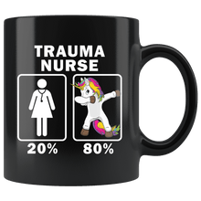 Load image into Gallery viewer, RobustCreative-Trauma Nurse Dabbing Unicorn 80 20 Principle Superhero Girl Womens - 11oz Black Mug Medical Personnel Gift Idea
