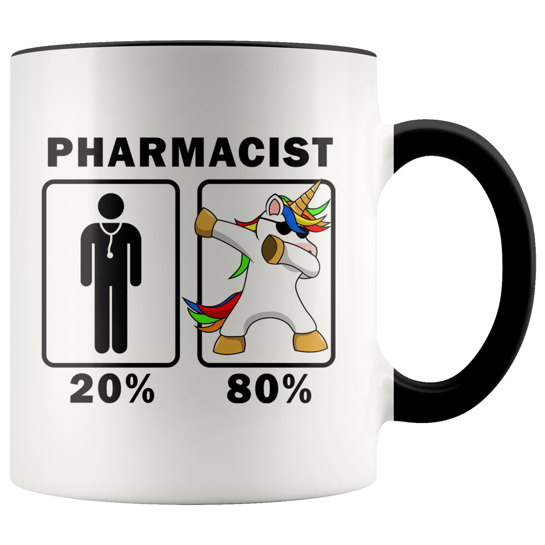 RobustCreative-Pharmacist Dabbing Unicorn 80 20 Principle Graduation Gift Mens - 11oz Accent Mug Medical Personnel Gift Idea