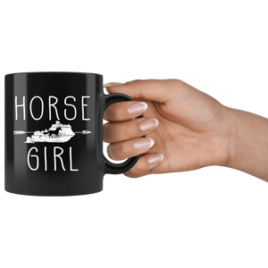 RobustCreative-Kentucky Horse Girl Gifts Kentuckian Shape Country for women - 11oz Black Mug Racing Lover Gift Idea