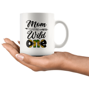 RobustCreative-Jamaican Mom of the Wild One Birthday Jamaica Flag White 11oz Mug Gift Idea