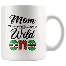 Load image into Gallery viewer, RobustCreative-Dominican Mom of the Wild One Birthday Dominica Flag White 11oz Mug Gift Idea
