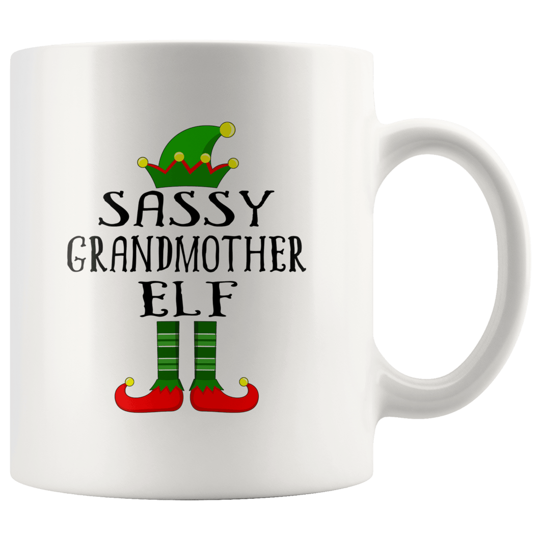 RobustCreative-Im The Sassy Grandmother Elf Family Matching Outfits PJ - 11oz White Mug Christmas group green pjs costume Gift Idea