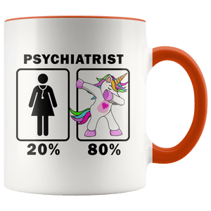 RobustCreative-Psychiatrist Dabbing Unicorn 20 80 Principle Superhero Girl Womens - 11oz Accent Mug Medical Personnel Gift Idea