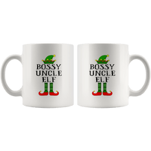 Load image into Gallery viewer, RobustCreative-Im The Bossy Uncle Elf Family Matching Outfits PJ - 11oz White Mug Christmas group green pjs costume Gift Idea
