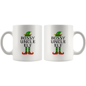 RobustCreative-Im The Bossy Uncle Elf Family Matching Outfits PJ - 11oz White Mug Christmas group green pjs costume Gift Idea