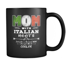 Load image into Gallery viewer, RobustCreative-Best Mom Ever with Italian Roots - Italy Flag 11oz Funny Black Coffee Mug - Mothers Day Independence Day - Women Men Friends Gift - Both Sides Printed (Distressed)
